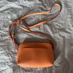 Orange Woven Crossbody Bag